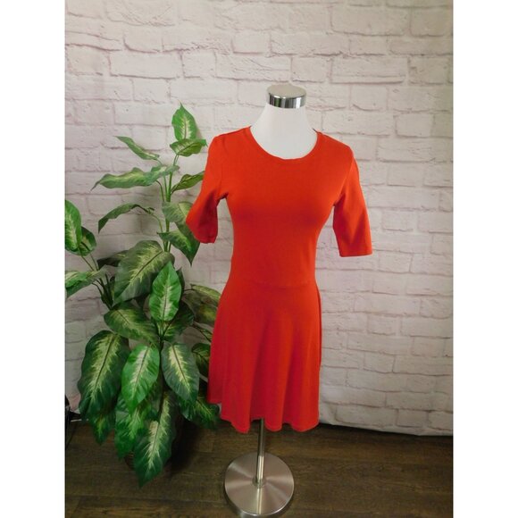 TopShop Women's Red Fit & Flare Dress Size 6 Cotton Blend - Picture 1 of 12
